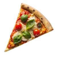top view neapolitan pizza slice isolated on transparent background png