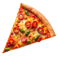 top view 3d pizza slice isolated on transparent background png
