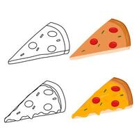 set of sliced pizza with different style vector