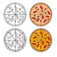 set of pizza with different style vector