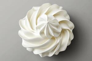 Whipped cream swirl artfully crafted for desserts and treats in a minimalistic style photo