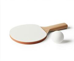 Simple design of a ping pong paddle and ball on a clean background highlighting sports equipment essentials photo