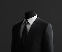 Elegant tailored suit displayed against a dark background showcasing modern fashion design and craftsmanship photo