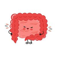 Cute illustration of a dancing intestine with a cheerful expression vector