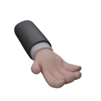 3d render of icon empty hand with suit png