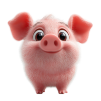 Cute cartoon pig with a joyful expression, showcasing a playful character in bright colors isolated on transparent background png