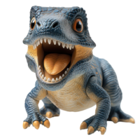 Realistic dinosaur toy with vibrant colors, designed for imaginative play and adventures in any child's settings isolated on transparent background png