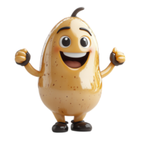 Cheerful animated character with a friendly smile and thumbs up, showcasing a playful design and vibrant colors isolated on transparent background png