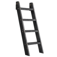 Wooden ladder leaning against a wall in a well-lit interior space showing craftsmanship and design elegance isolated on transparent background png