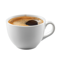 Warm coffee cup filled with rich dark brew placed on a clean surface in a cozy morning setting isolated on transparent background png