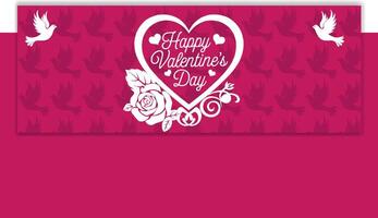 Happy Valentines day with Heart Background Design Template vector