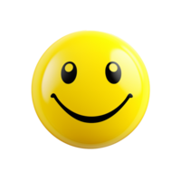 Happy Yellow Smiley Face 3D Render Emotion Icon png