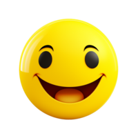 Happy yellow emoticon smiling broadly joyful face emoji expression positive feeling png