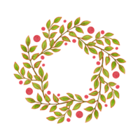A simple wreath of sprigs and leaves. Hand drawn watercolor template with empty space for text. Isolated primitive romantic frame for decoration of dishes and clothes, design of printing products png