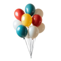 Colorful balloons floating joyfully in a bright setting png