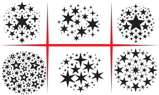 Shimmering Star Cluster Silhouette Set