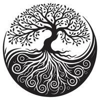 Serene Winding Tree of Life Illustration vector