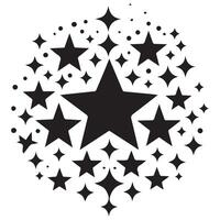 Infinite Shimmer Star Cluster Silhouette Design vector
