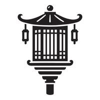 Tranquil Lantern Silhouette Design vector