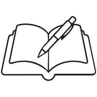 Minimalist Book and Pen Line Drawing vector