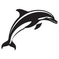 Soaring Dolphin Silhouette in Ocean Harmony vector