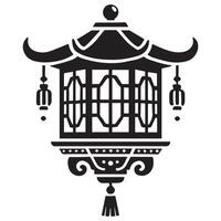 Elegant Lantern Silhouette Art vector