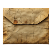 Crinkled old envelope resting on a surface with timeless charm png