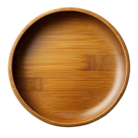 Elegant round bamboo plate on a light background png