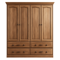 Modern Wardrobe Cabinet with a White Background for Stylish Interiors, isolated on transparent background, Format png