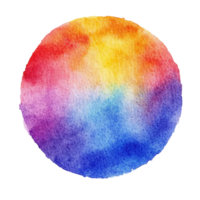 Vibrant Watercolor Rainbow Circle Illustration for Artistic Design Projects, isolated on transparent background, Format png