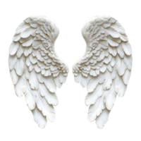 White Angel Wings Isolated on White Background for Fantasy or Artistic Concepts, isolated on transparent background, Format png