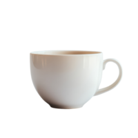 Minimalist White Cup on White Background for Modern Branding and Product Displays, isolated on transparent background, Format png