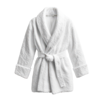 Elegant White Bathrobe against a Crisp White Background for Relaxation or Spa Use, isolated on transparent background, Format png