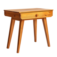 Elegant Wooden Desk with Drawer on a White Background for Modern Interiors, isolated on transparent background, Format png