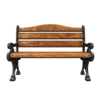 Isolated Wooden Park Bench for Design and Architectural Use, isolated on transparent background, Format png