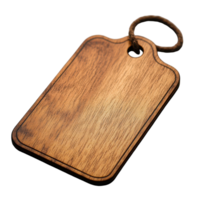Elegant Wooden Tag on White Background for Craft and Gift Projects, isolated on transparent background, Format png