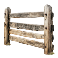 Decorative Wooden Farm Fence Ideal for Agricultural and Gardening Projects, isolated on transparent background, Format png
