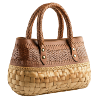 Stylish Woven Handbag Perfect for Fashion Enthusiasts and Daily Use, isolated on transparent background, Format png