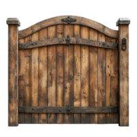 Wooden Gate Isolated on White Background for Home and Garden Decoration Concepts, isolated on transparent background, Format png