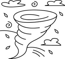 Stormy Weather Tornado Drawing for Kids to Color vector