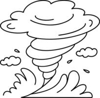 Fun and Engaging Tornado Coloring Sheet for Children vector