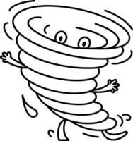 Creative Tornado Drawing for Kids to Color and Enjoy vector