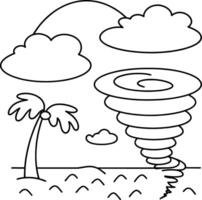 Cyclone Vortex Printable Coloring Sheet vector