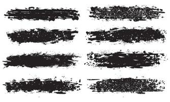 Collection of different abstract black brush stroke blank banner vector