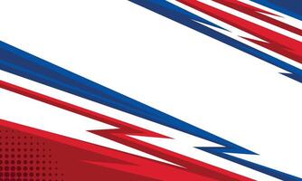 Abstract red and blue geometric sharp lines racing background for car wrap decal vector