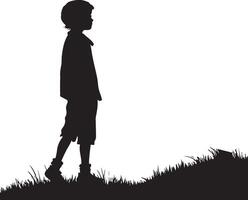 Child Silhouette Standing For Crafts and Graphics vector