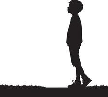 Child Standing Silhouette For Crafts and Graphics vector