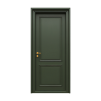 Elegant Dark Green Door with Gold Hardware isolated on transparent background png