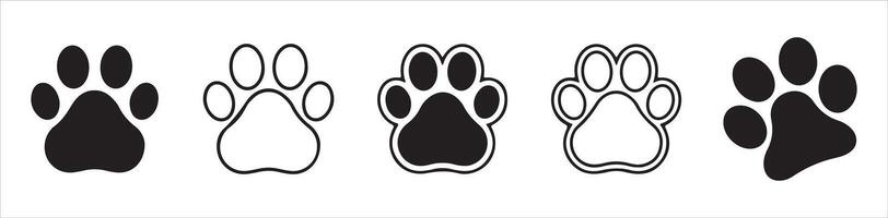 Paw icon set illustration. vector