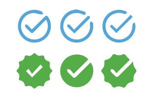 Set of check mark icon on a white background vector